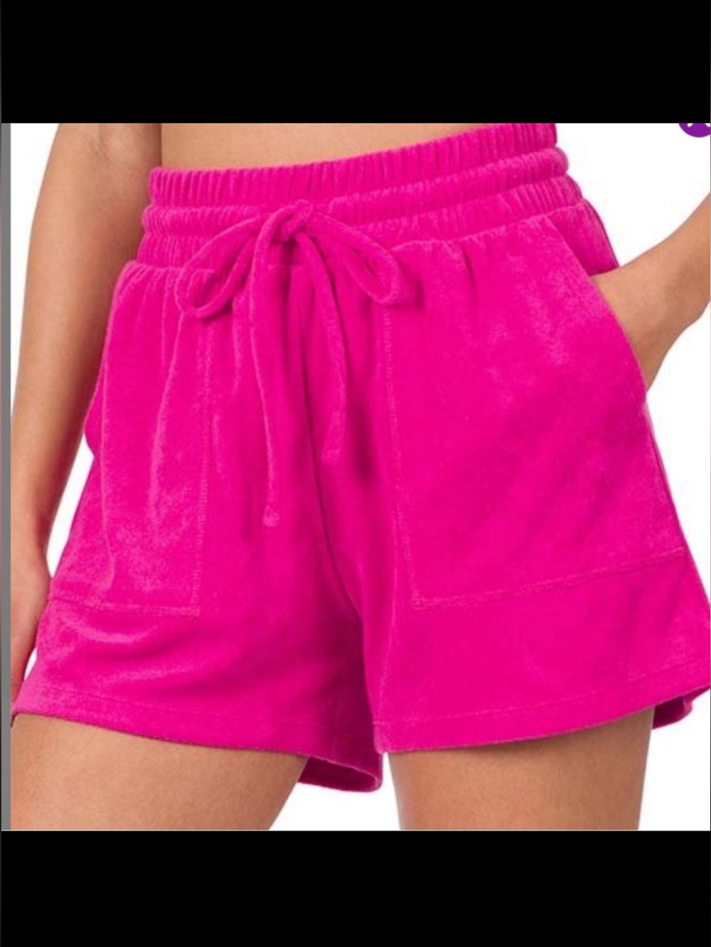 Hot Pink Loop-Terry Shorts size small